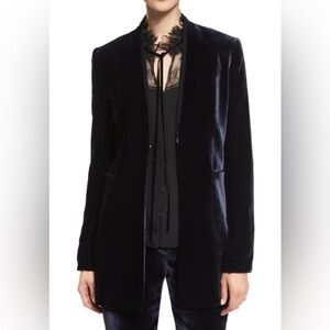 Elie Tahari Blue Velvet Blazer Jacket